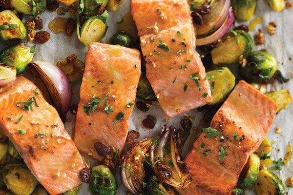 salmon and vegetables