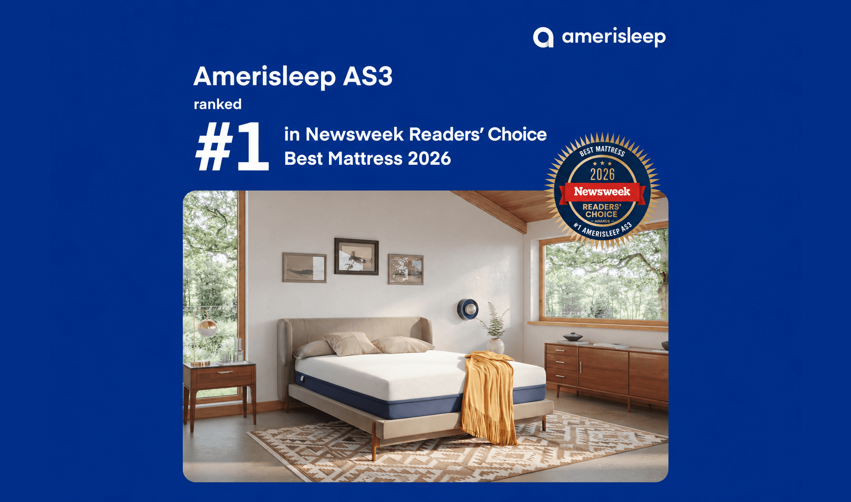 Amerisleep AS3 Ranked #1 in Newsweek Readers’ Choice Best Mattress 2026